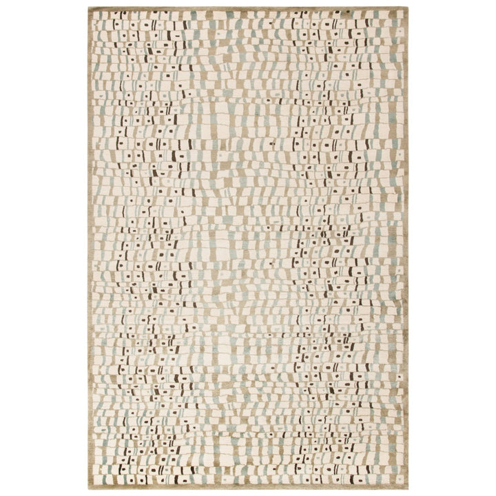 SAFAVIEH Tahoe Shag Collection THO677N Navy / White Rug Image 9