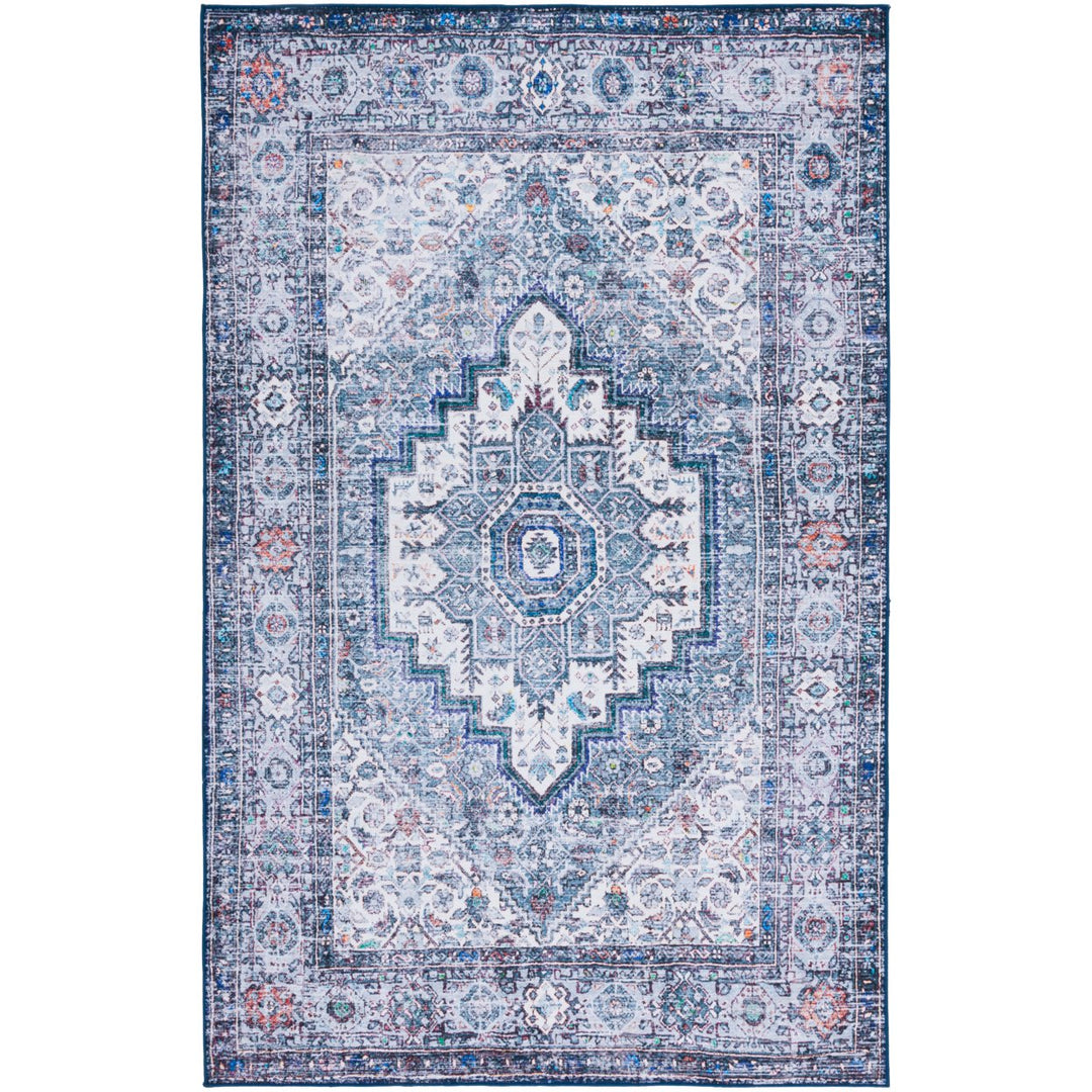 SAFAVIEH Tucson Collection TSN182Q Red / Navy Rug Image 1