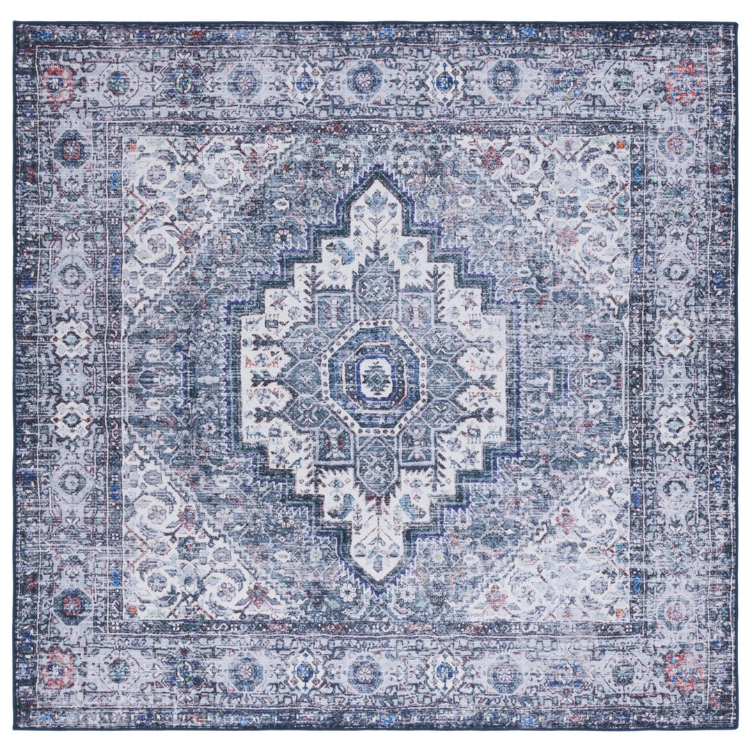 SAFAVIEH Tucson Collection TSN182Q Red / Navy Rug Image 1