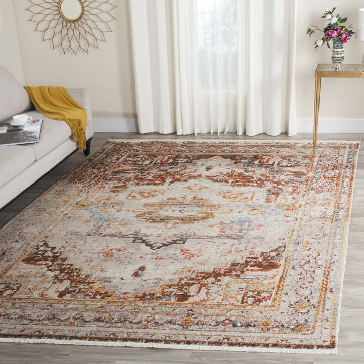 SAFAVIEH Vintage Leather VTL602F Grey / Natural Rug Image 9