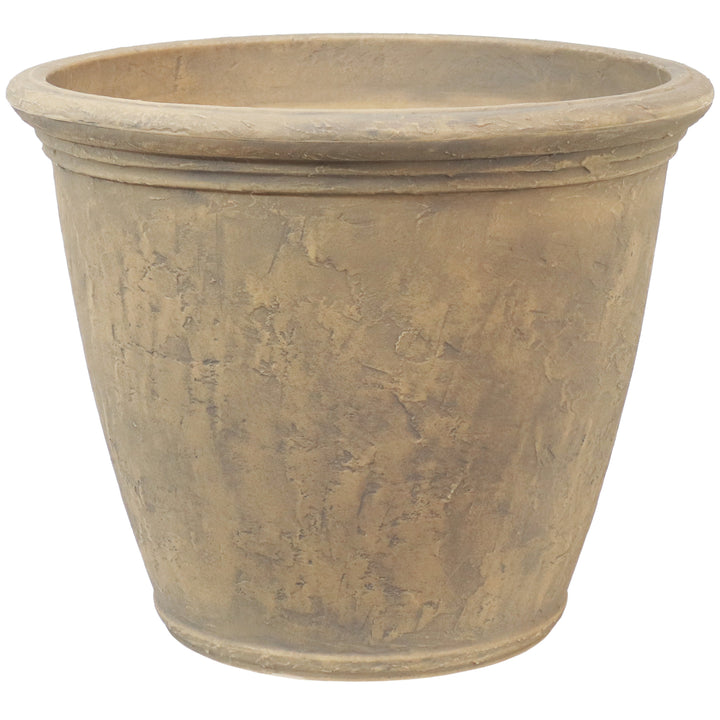 Sunnydaze 24 in Anjelica Polyresin Planter with UV-Resistance - Beige Image 1