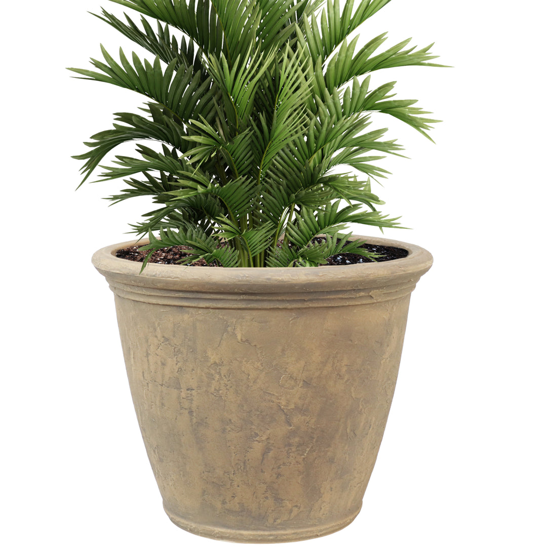 Sunnydaze 24 in Anjelica Polyresin Planter with UV-Resistance - Beige Image 6