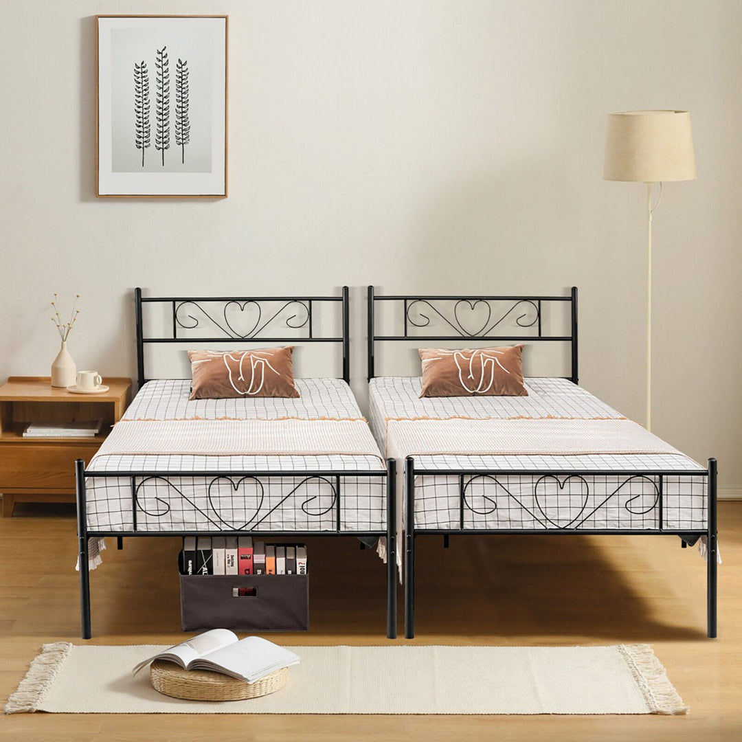 Twin XL Metal Platform Bed Frame Heavy-duty Steel Slat Support with Storage Image 8