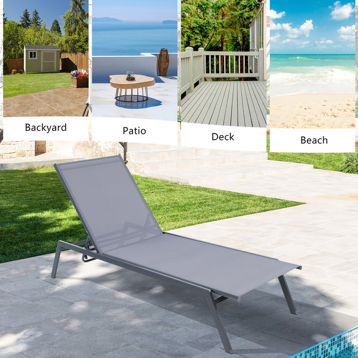 Patio 6-Position Adjustable Lounge Chair Outdoor Reclining Chair Poolside Image 7