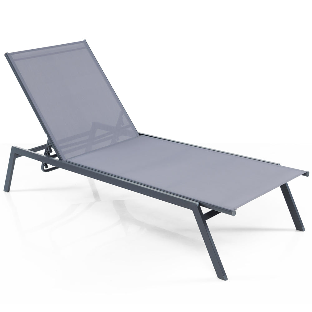 Patio 6-Position Adjustable Lounge Chair Outdoor Reclining Chair Poolside Image 2