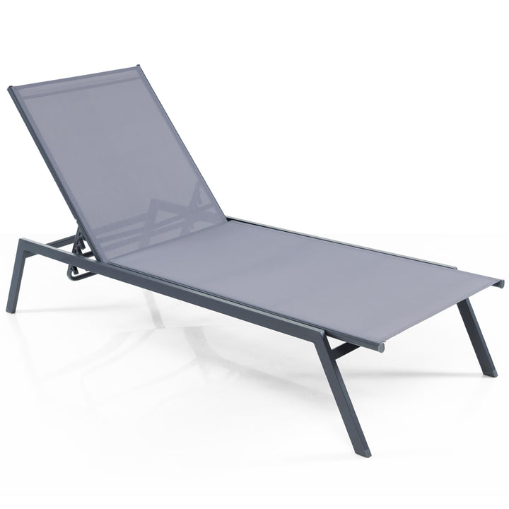 Patio 6-Position Adjustable Lounge Chair Outdoor Reclining Chair Poolside Image 2