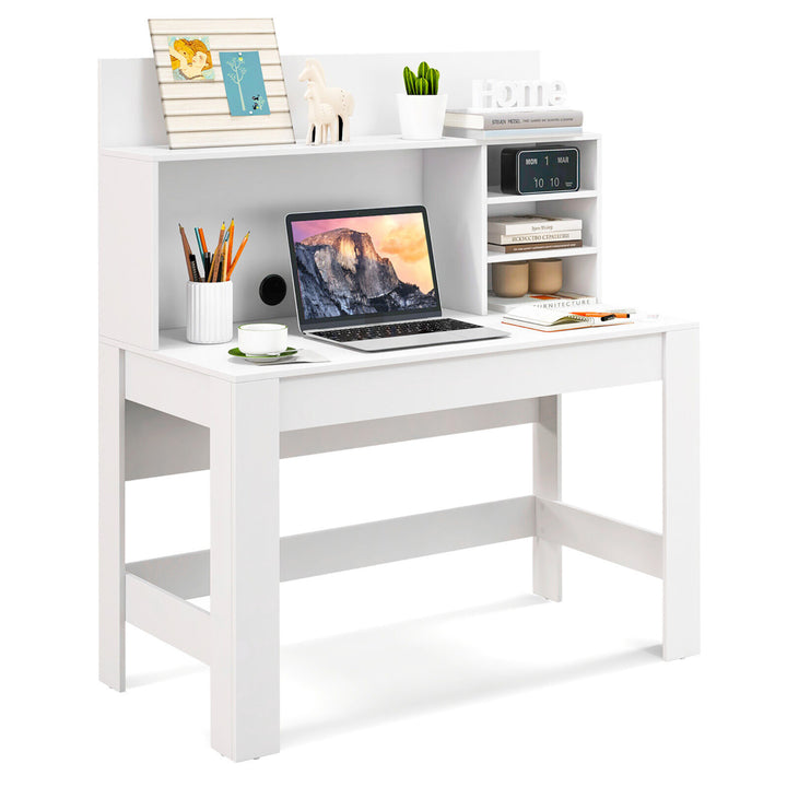 Home Office Computer Desk Study Table Writing Workstation Hutch Cable Hole Image 1