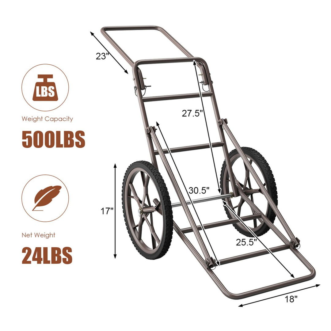 Folding Deer Game Cart Heavy-Duty Steel Hauler Utility Gear Dolly Cart Image 2