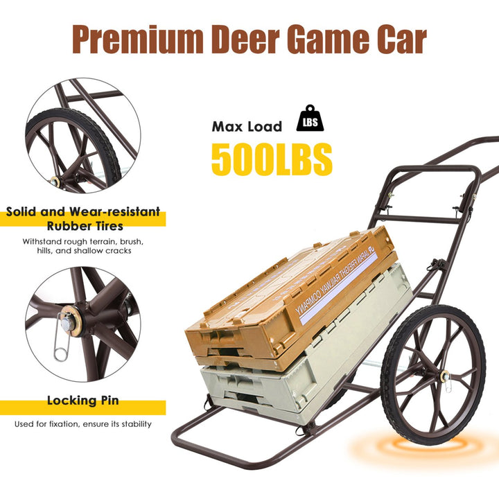 Folding Deer Game Cart Heavy-Duty Steel Hauler Utility Gear Dolly Cart Image 9