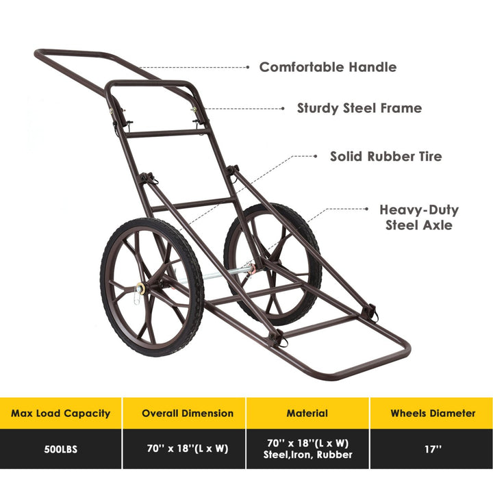 Folding Deer Game Cart Heavy-Duty Steel Hauler Utility Gear Dolly Cart Image 10