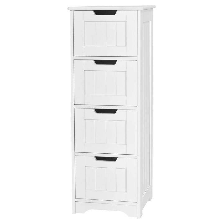 Bathroom Floor Cabinet Free-Standing Side Storage Organizer w/ 4 Drawers Image 1