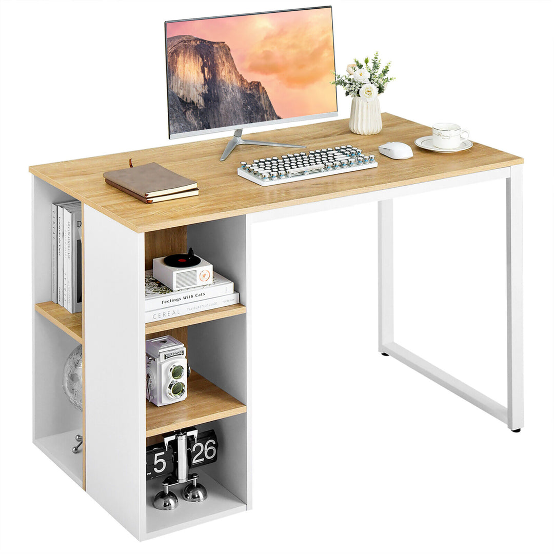 Home Office Computer Desk Laptop Table Writing Workstation w/ 5 Cubbies Image 4