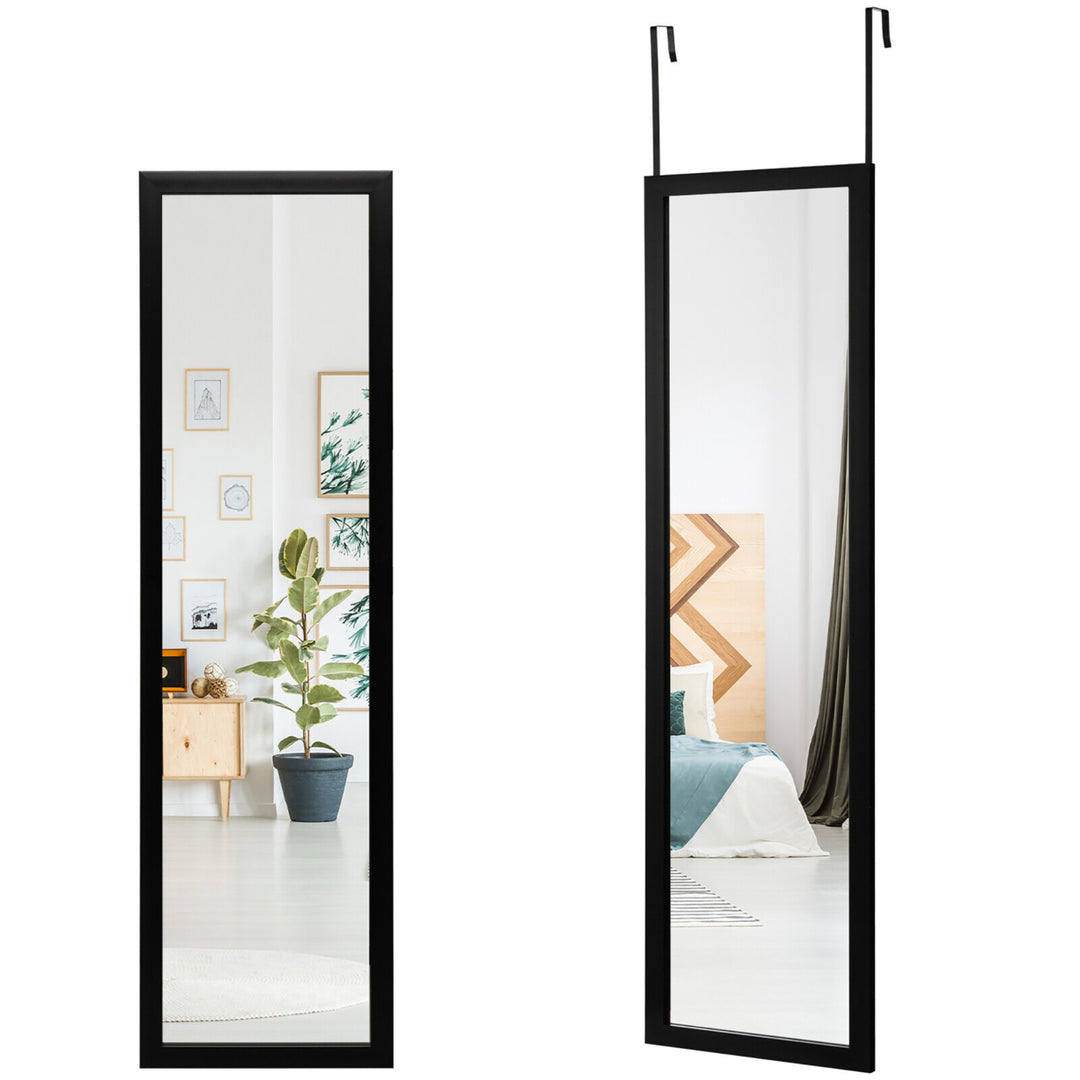 Full Length Over The Door Mirror Hanging Hooks Wall Mount Dressing Mirror Image 4