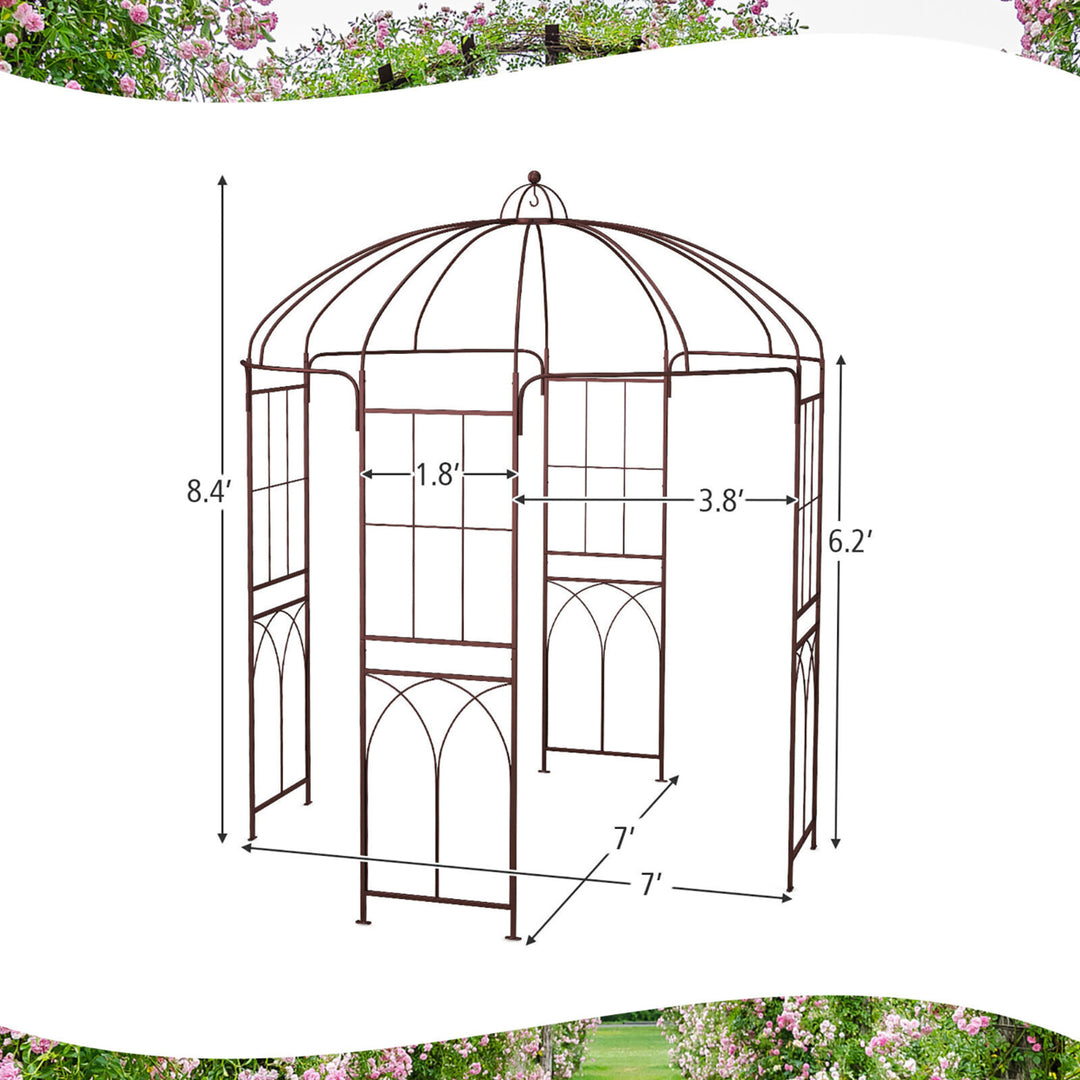 Birdcage Shape Garden Arbor Pergola Climbing Plants Stand Rack for Wedding Party Image 2