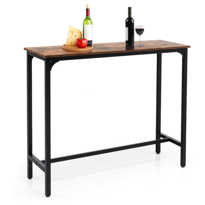 48 Rectangular Bar Table Kitchen Dining Table w/ Steel Frame and Adjustable Feet Image 10