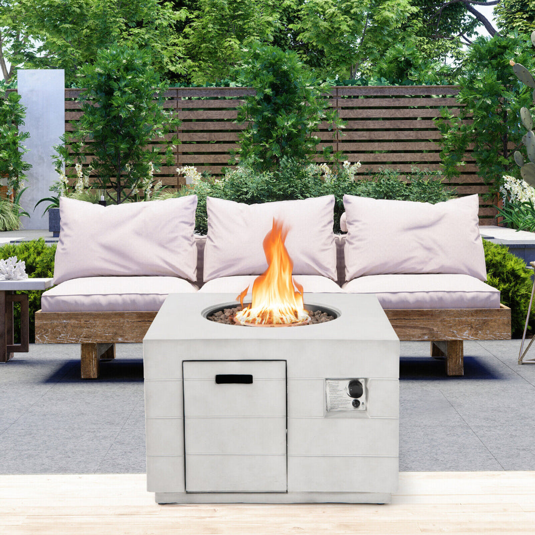 34 Square Concrete Propane Fire Pit Table w/ Lava Rocks Rain Cover 50,000 BTU Image 5