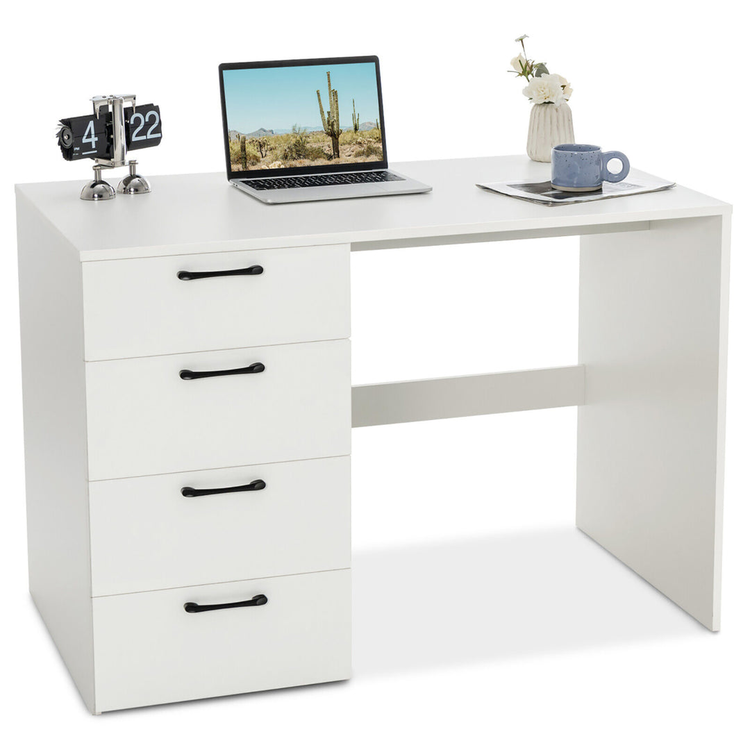 Computer Desk Study Writing Workstation Vanity Table Home Office w/ 4 Drawers Image 1