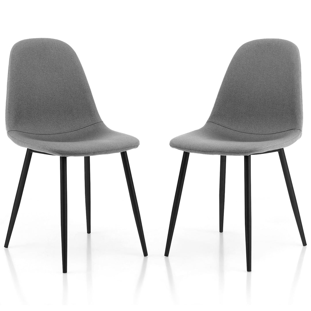 Dining Chairs Set of 2 Upholstered Fabric Chairs W/Metal Legs for Living Room Image 1