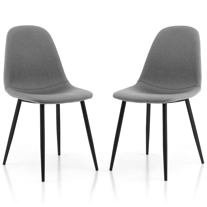 Dining Chairs Set of 2 Upholstered Fabric Chairs W/Metal Legs for Living Room Image 1