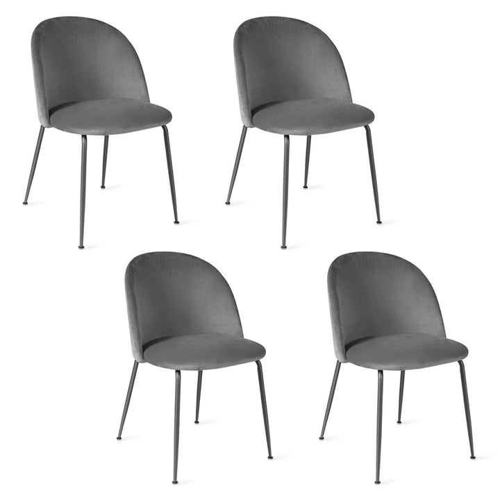 Dining Chair Set of 4 Upholstered Velvet Chair Set w/ Metal Base for Living Room Image 6