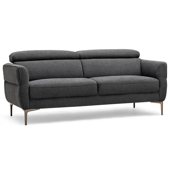 Modern Loveseat 72.5 Fabric Sofa Couch w/ Adjustable Headrest and Metal Legs Image 4