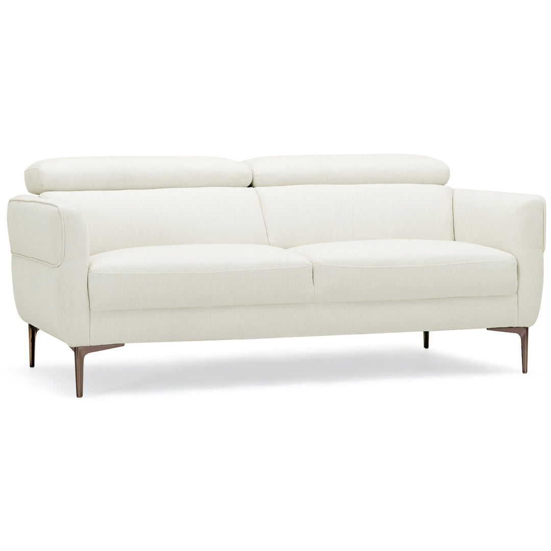 Modern Loveseat 72.5 Fabric Sofa Couch w/ Adjustable Headrest and Metal Legs Image 5