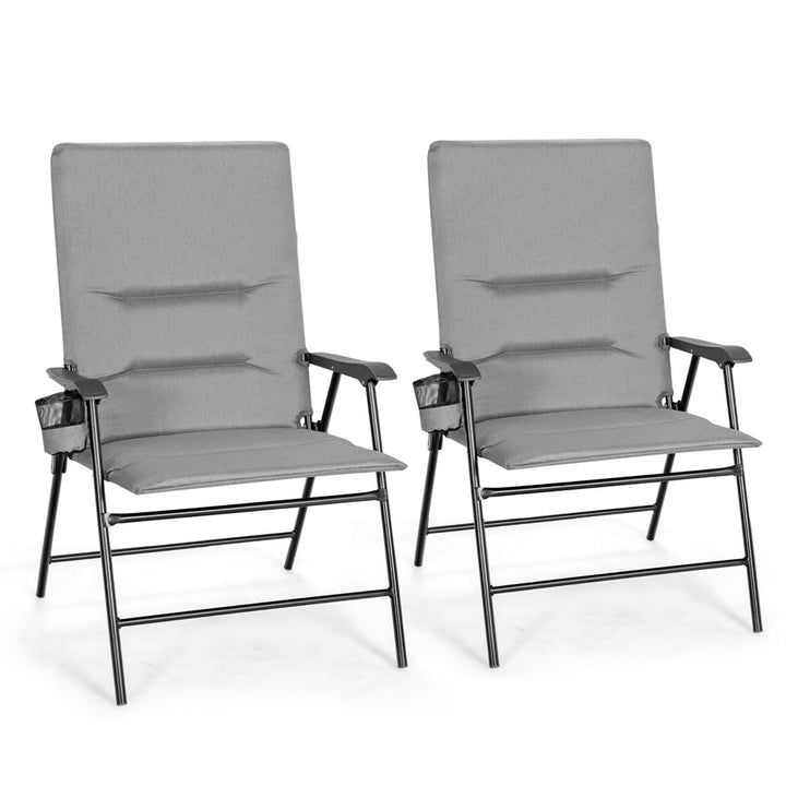 Set of 2 Patio Camping Dining Chair Portable Padded Folding Chair Outdoor Image 1