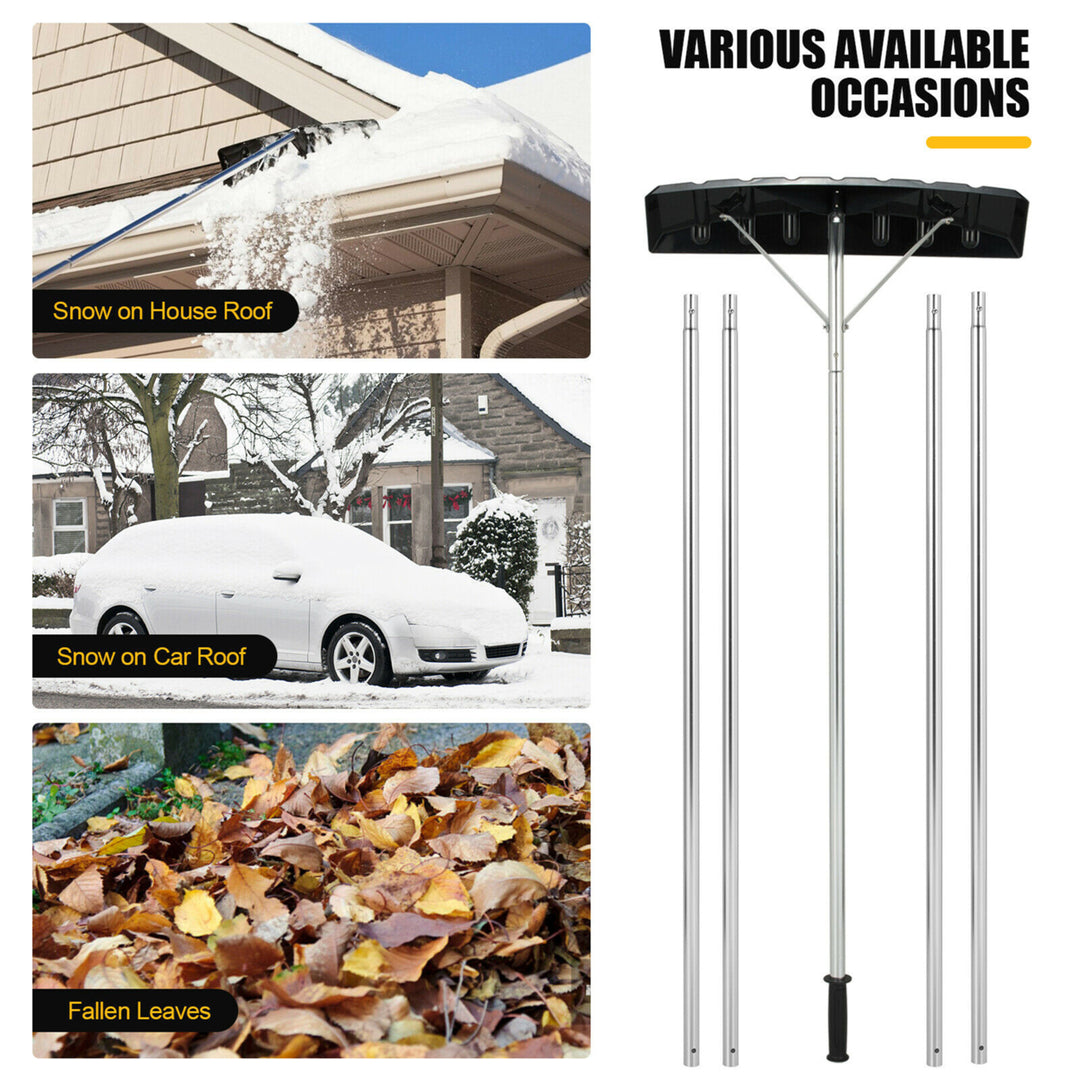 20 FT Aluminum Snow Roof Rake Adjustable Sectional Snow Removal Tool Image 5