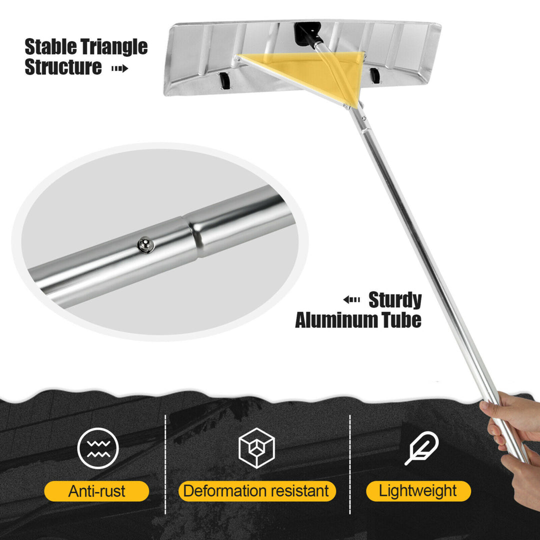 20FT Snow Roof Rake Reinforced Aluminum Snow Removal Tool for Roof Image 5