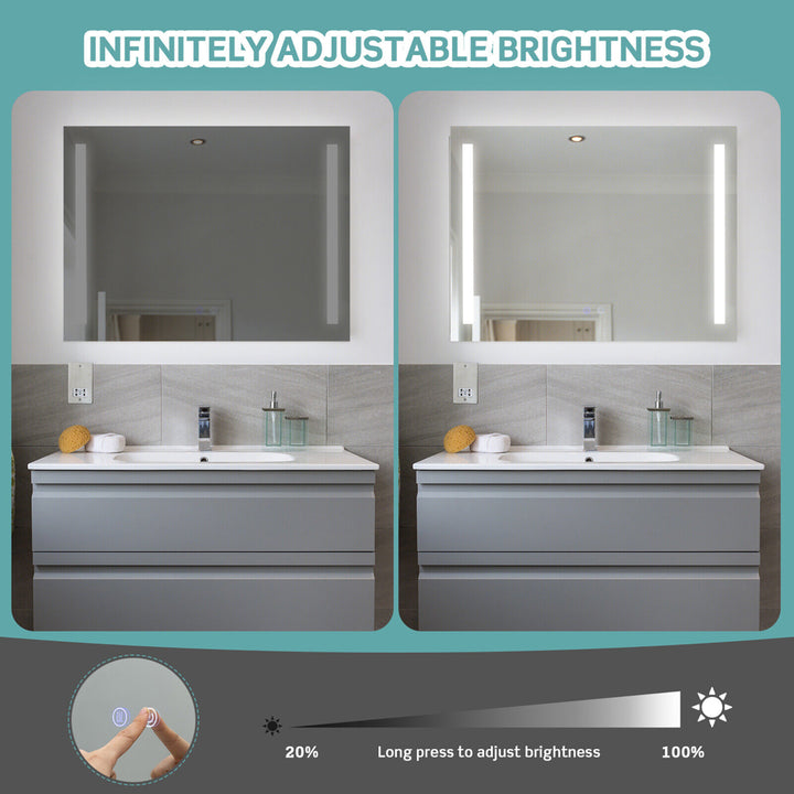 32 x 24 Wall Mounted Bathroom Makeup Mirror w/ 3-Color Lights and Anti-Fog Image 7