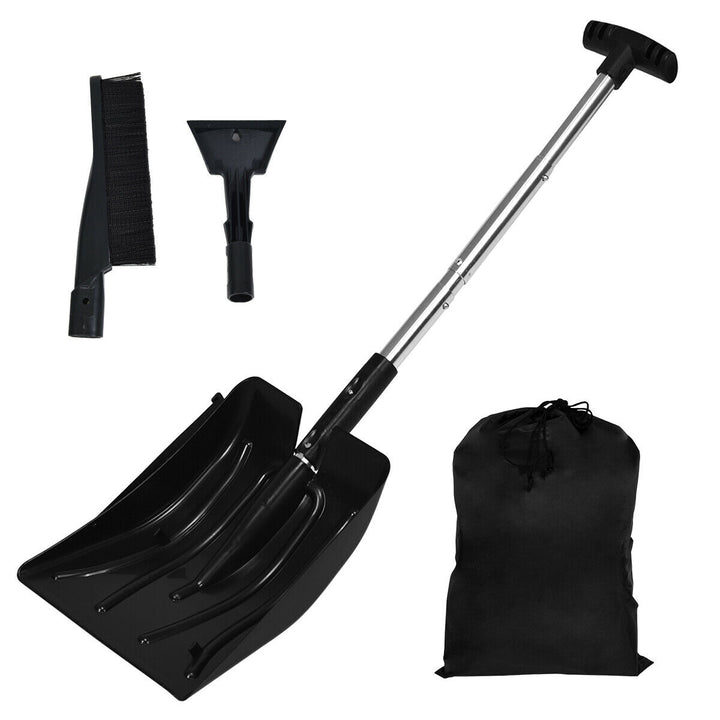 3-in-1 Snow Shovel w/Ice Scraper andSnow Brush Portable Shovel Kit Image 2