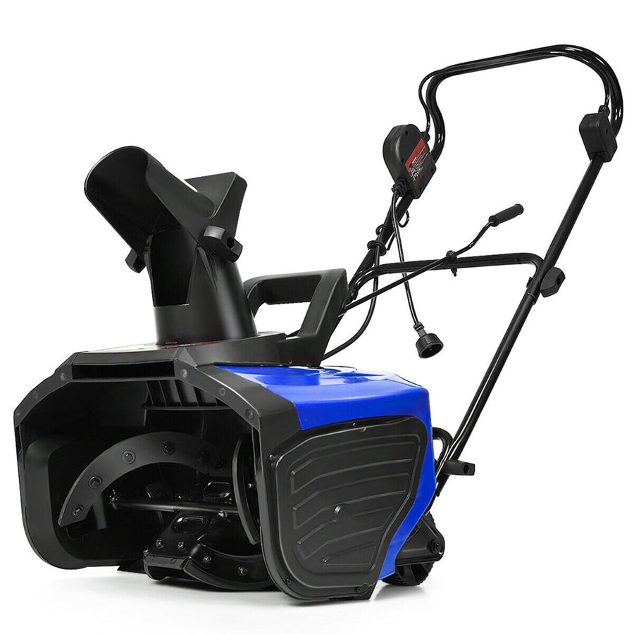 18-Inch 15 Amp Electric Snow Thrower Corded Snow Blower 720Lbs/Minute Blue Image 1