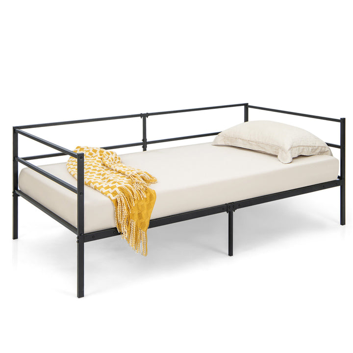 Twin Metal Daybed Frame Dual-use Platform Sofa Bed for Living Room Bedroom Image 2