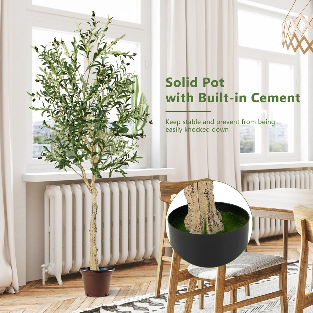 2-Pack Artificial Olive Tree 6 FT Tall Faux Olive Plants for Indoor and Outdoor Image 6