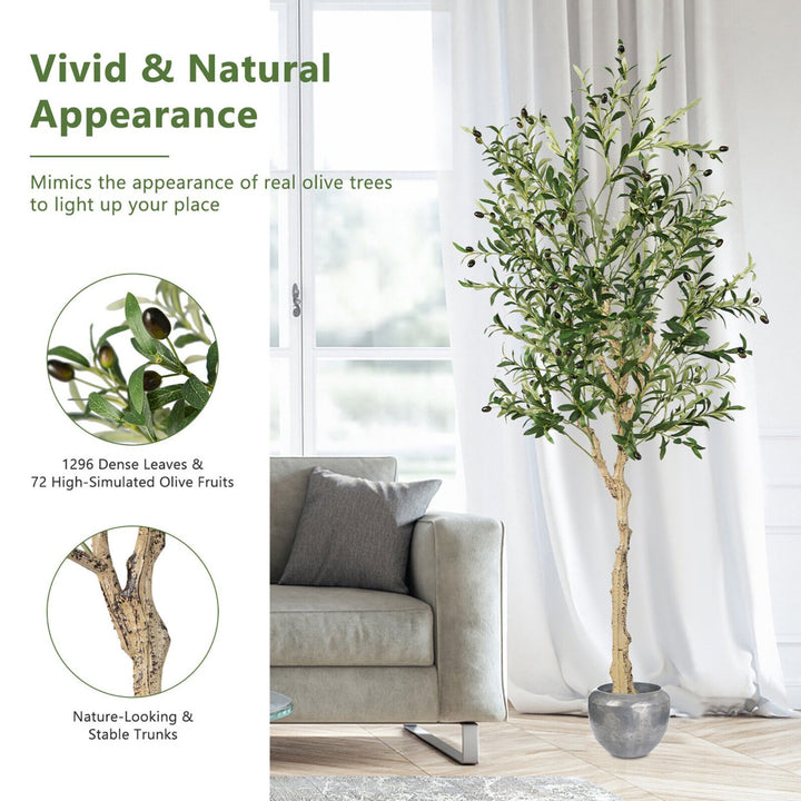 2-Pack Artificial Olive Tree 6 FT Tall Faux Olive Plants for Indoor and Outdoor Image 7