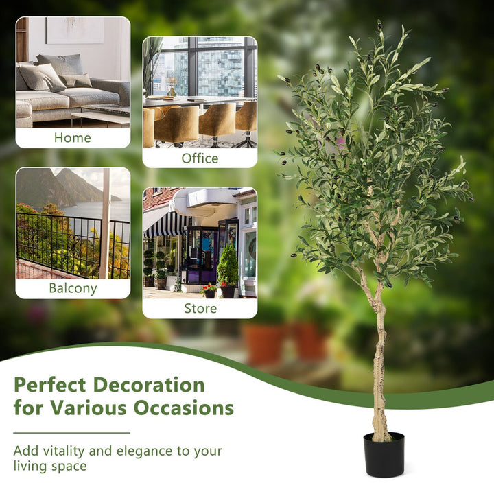 2-Pack Artificial Olive Tree 6 FT Tall Faux Olive Plants for Indoor and Outdoor Image 10