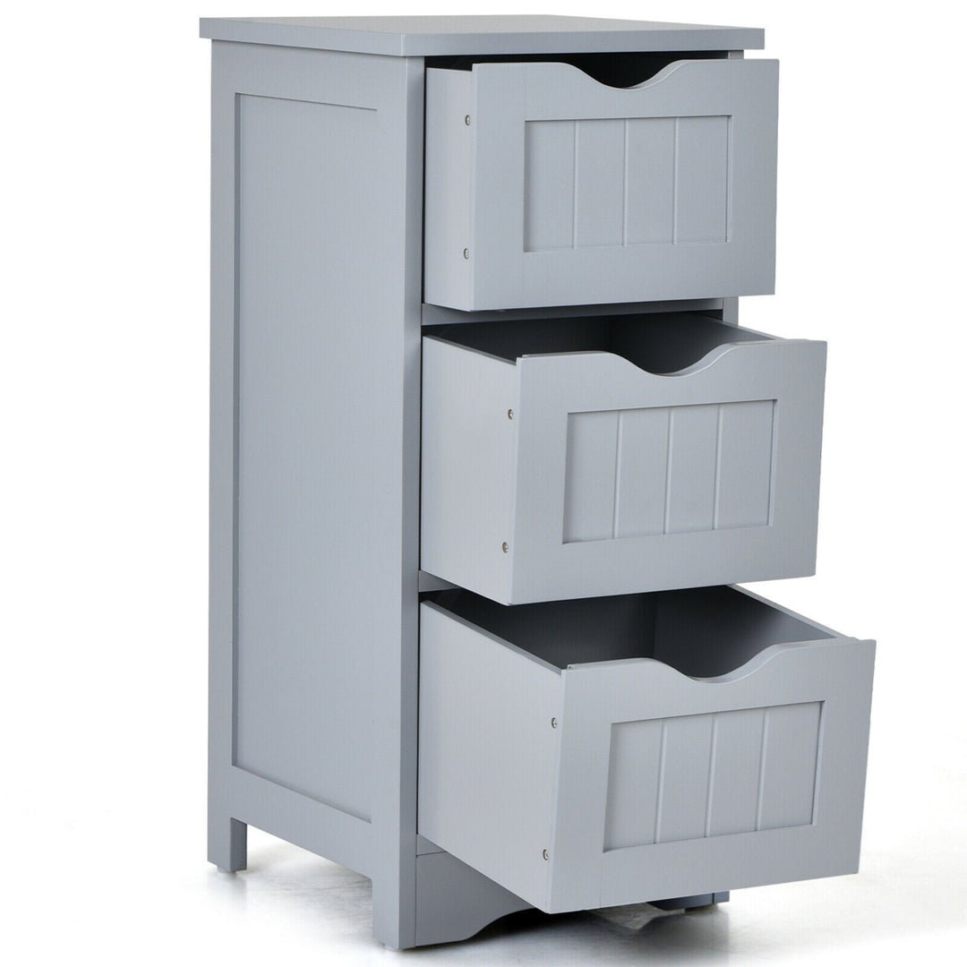 3-Drawer Bathroom Floor Cabinet Free Standing Side Storage Organizer Image 1