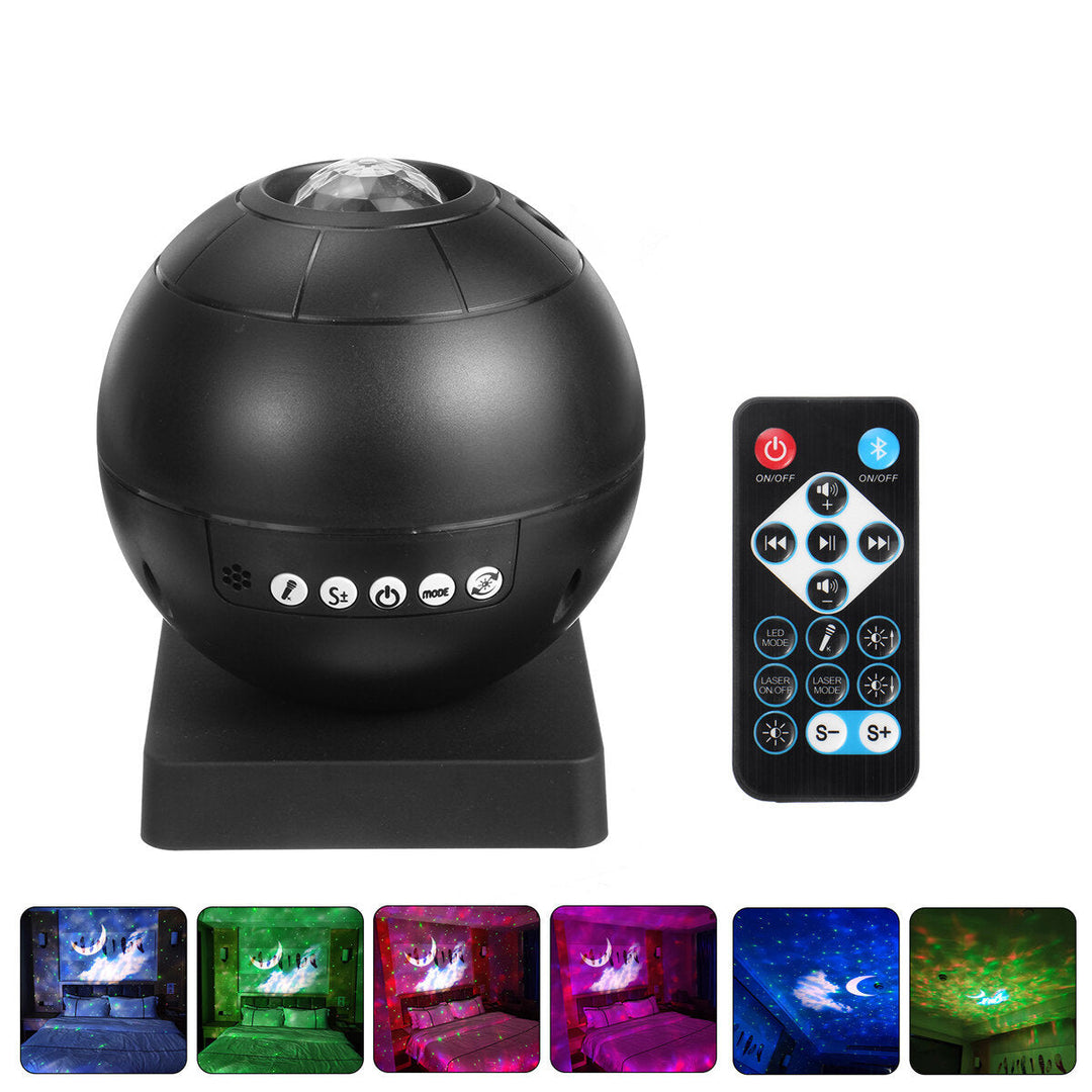 Star Projector Light Night Lamp Music Player LED Starry Sky Ocean Wave with Remote Image 1