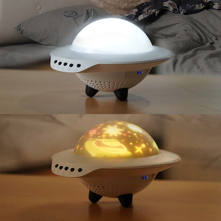 Starry Sky Projection Light Flying Saucer bluetooth Speaker Music Player LED Night Light With Remote Control Image 6