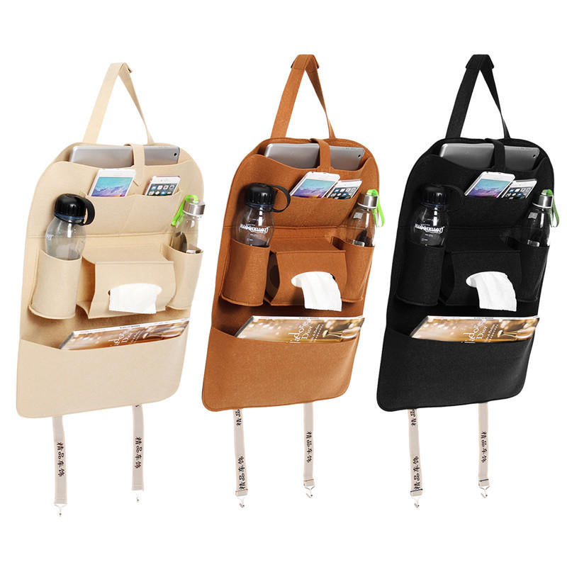 Style Auto Car Seat Back Multi Pocket Storage Bag Organizer Holder Accessory 56x40cm Image 11