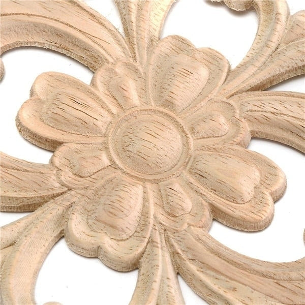 Unpainted Wood Oak Carved Onlay Applique Furniture 21x11cm,28x15cm Image 5