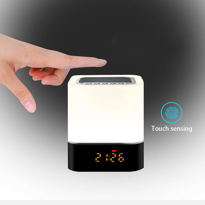 Wireless bluetooth Speaker 5 in 1 HiFi Speaker 7 Color Bedside Lamp Digital Calendar Alarm Clock Touch Control Support Image 7