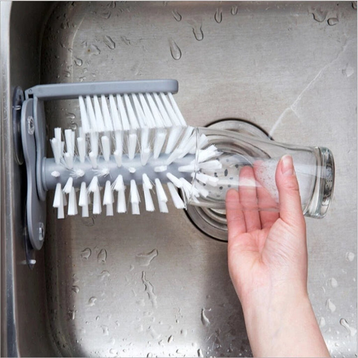 Water Cup Bristle Brush Suction Wall Lazy Glass Washing Brushes Bar Kitchen Sink Washer Cleaner Cleaning Tools Image 4