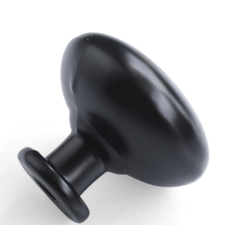 Zinc Alloy Black Solid Round Handle Furniture Cabinet Drawer Wardrobe Pull Single Hole Simple Image 2