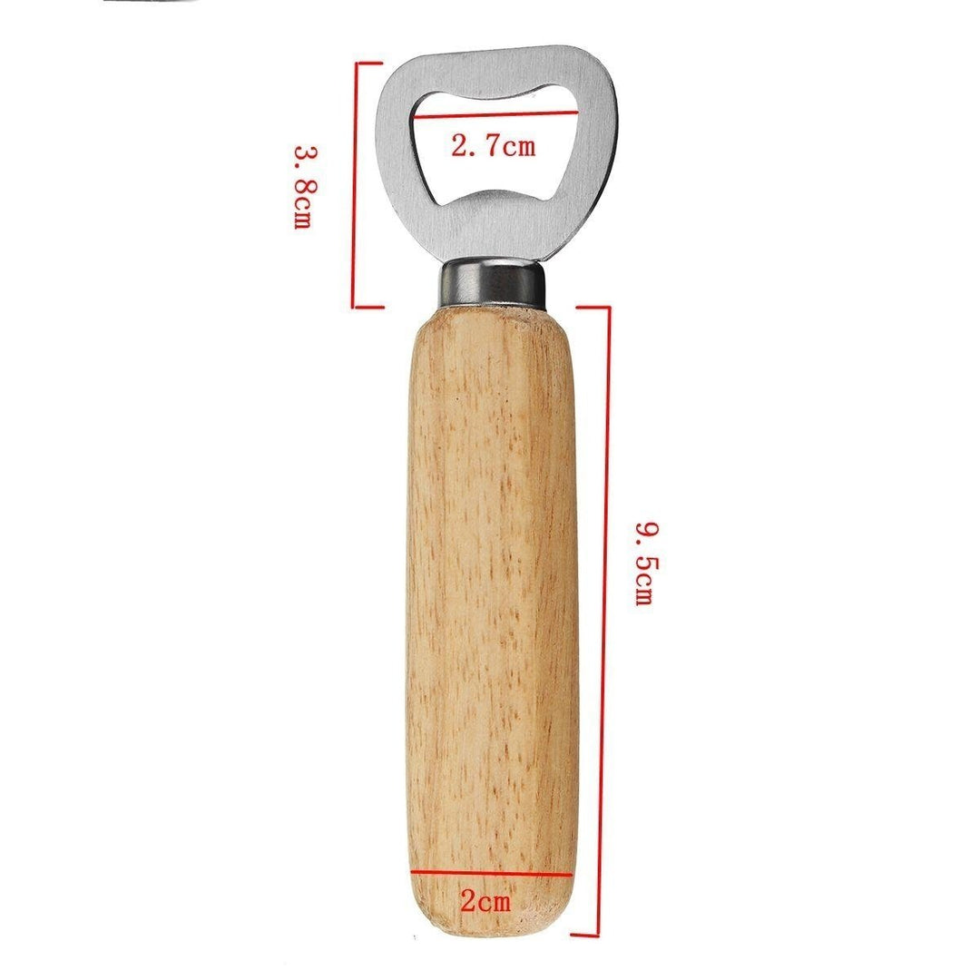 Wooden Handle Bottle Opener Soft Smooth Beer Opening Tool Image 4