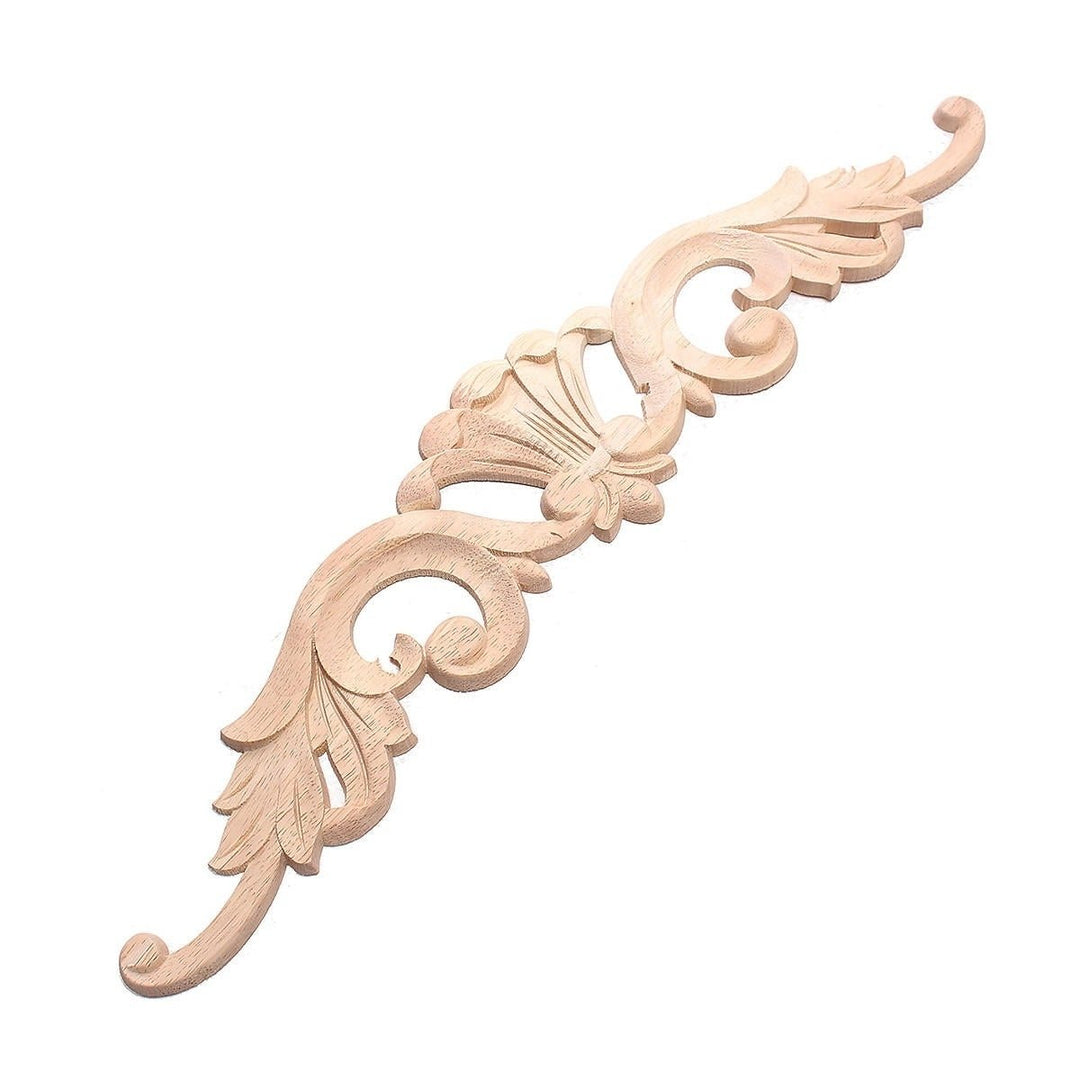 Wood Carved Applique Frame Onlay Furniture Decoration Unpainted Flower Design Image 8