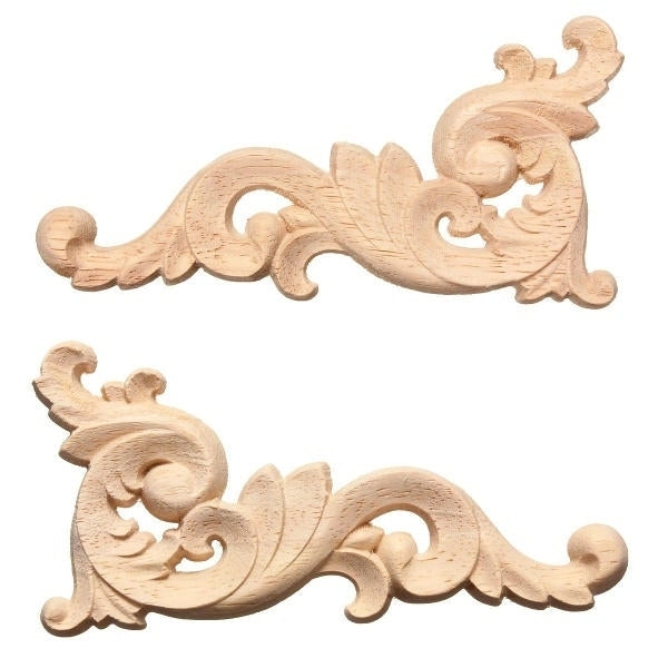 Wood Carving Decal Corner Fraame Wall Door Decoration for Home Furniture Image 1