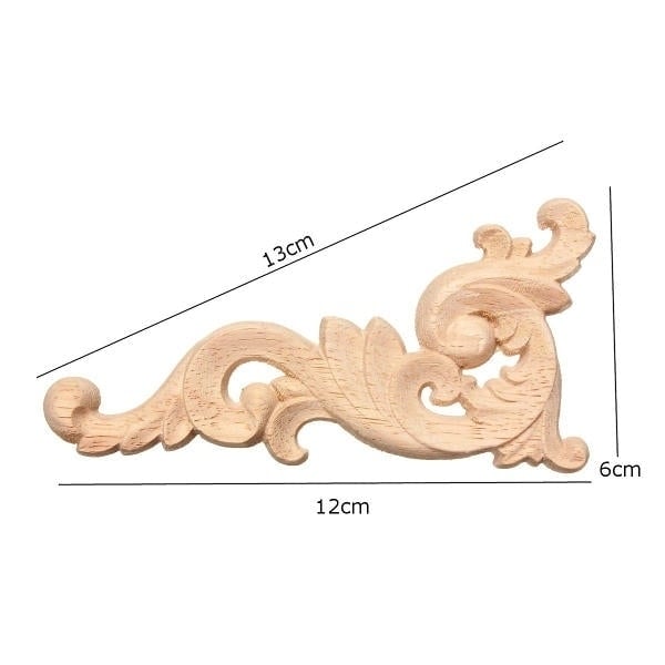 Wood Carving Decal Corner Fraame Wall Door Decoration for Home Furniture Image 5