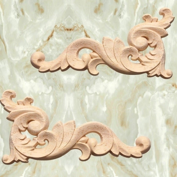 Wood Carving Decal Corner Fraame Wall Door Decoration for Home Furniture Image 7