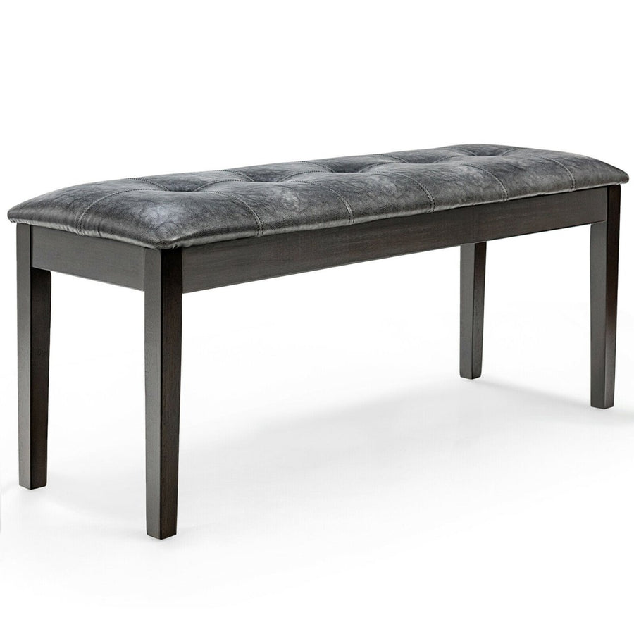 Upholstered Dining Bench w/Padded Seat for Kitchen Bedroom Entryway Grey Image 1